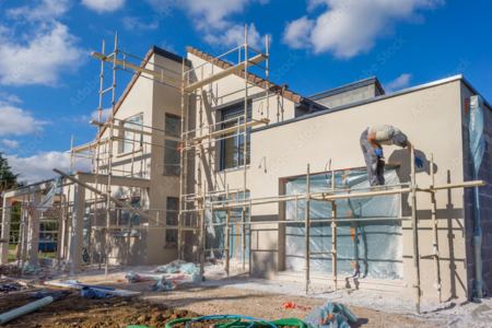 Obra de construcción y remodelación en curso